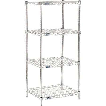 Nexel 4 Shelf, Chrome Wire Shelving Unit, Starter, 30inW x 21inD x 54inH 796127